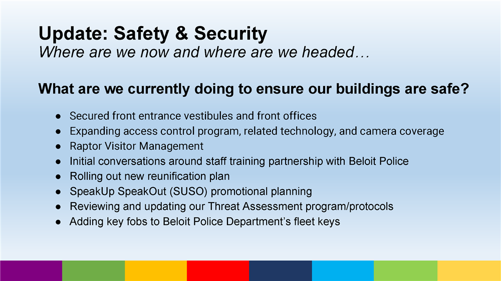 Ryan Turner, Safety and Security Coordinator, Presents to SDB Board